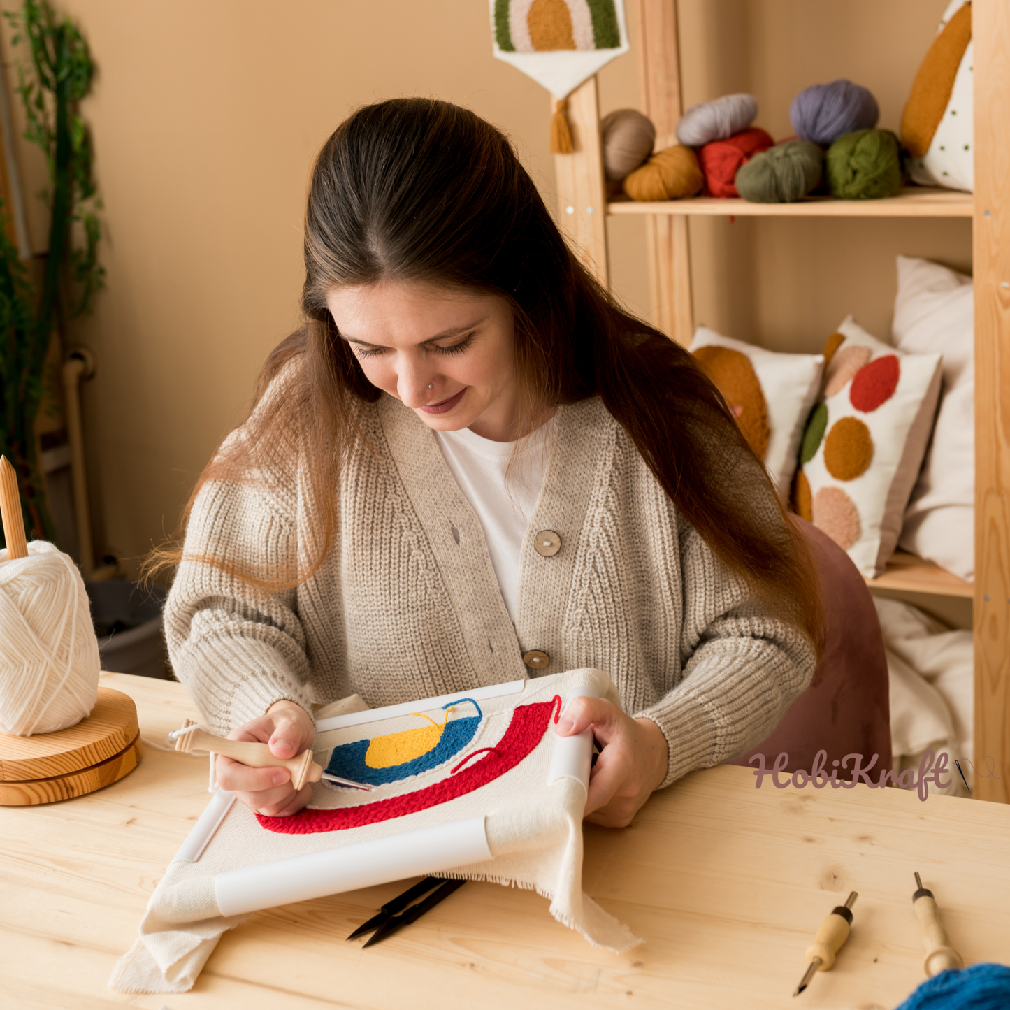 Hobikraft Punch Nakış Başlangıç Seti – Tüm Malzemeler Dahil